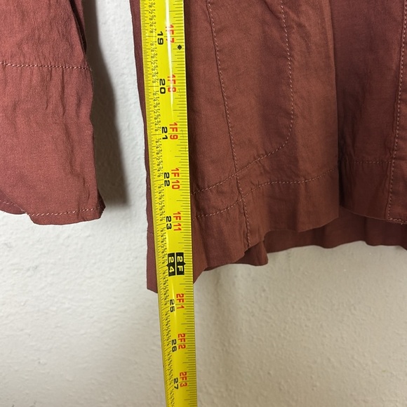 Eileen Fisher Linen Blend Button Down Shirt Jacket Rusty Brown Size М - Picture 7 of 9